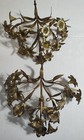 Pair Of Gilt Bronze Sconce Inserts With Floral Decor 5 Arms Of Lights  read Desc