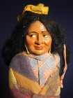 Vintage Antique Skookum Native American Doll Female And Papoose 14  Tall Mohair