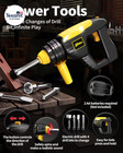Tool Set With Tool Box   Electronic Toy Drill  Pretend Play Kids Construction Ki