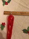Victorian Antique Extra  Large 1840 Reddish Orange Hollow Glass Icicle See Video