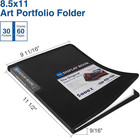 30-pocket Binder With Plastic Sleeves 8 5 X 11  black  Heavy Duty Art Portfolio