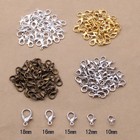 100pcs Many Colors Copper Metal Lobster Claw Clasp 10mm 12mm 14mm 16mm 18mm 21mm
