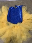 Blue Waffle Top And Yellow Tutu Unbranded No Size Top Is 12    And Tutu Is 6   