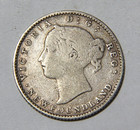 1873 Rnd  3 Newfoundland Ten Cents 10c Better Date 23 6k Mint -5513-