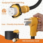 25 50ft 50 Amp Generator Cord   Power Inlet Box Waterproof Combo Kit W ul   Etl