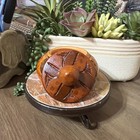 Vintage Hand-turned   Hand-carved Lidded Wood Trinket Box