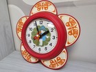 Vintage Ussr Space Age Wall Clock Soviet Mid-century Decor Kids Room Decor