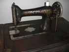   Antique  Singer Sewing Machine Redeye Model 66  Treadle  Oak  Cabinet  1920 