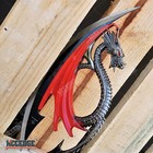 Twin Dragon Dagger Display Collectibles Unsharpened Blade With Wooden Stand