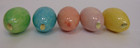 Vintage Hand Carved Marble Stone Eggs Collection Lot Of 5 Easter Decor Blue Pink