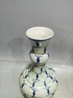 Old Chinese Qing Dynasty Blue   White Porcelain Hand Painted Shou Word Vase