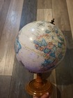 Large 12    Vintage Replogle World Classic Globe Raised Relief Wood Base Ussr