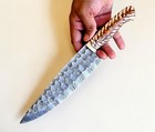Custom Made Forged Damascus Steel Kitchen Chef Knife Pinecone Handle 2795