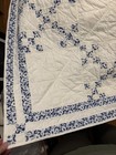 Vintage Blue And White Irish Chain Quilt  98    X 70    Hand Stitched
