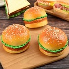 4pcs Realistic Artificial Hamburger Lifelike Burger Fake Food Bread Model Pho   