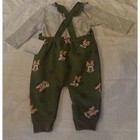 New Disney Baby 3 6 Months Sage Green Minnie Mouse Coverall Outfit 2 Piece Set 