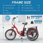 Mooncool 24  26  Electric Tricycle 7 Speed Electric Trike Ebikeremovable Battery