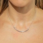 1ct Round Lab Created Diamond Bezel Half Tennis Necklace 14k White Gold Plated
