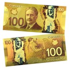 10pcs In Envelope Canada 100 Dollars Gold Foil Banknotes Souvenir Plastic Money