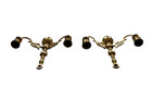 Vintage Pair Of Brass Ornate Candle Holders wall Sconces Made In England