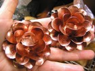 Two Large Copper Colored Roses  Metal Flowers  Accents  Embellishments  Crafts