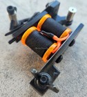 Blackened Distressed Lightweight Shader Tattoo Machine Neon Orange Handmade Usa