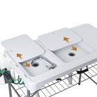 Fish Cleaning Table W dual Sink Portable Folding Camping Table W swivel Faucet