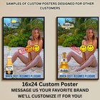 Sexy Pinup Girl Custom Alcohol Poster Any Beer Whiskey Tequila Vodka Brand   263