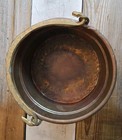 Vintage Round Copper Pot Pail Bucket Brass Top Swivel Handle Made In Turkey 