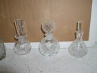 Lot Of 6 Vintage Crystal Perfume Bottles Glass Stoppers