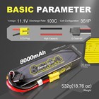 2x Gens Ace G-tech Bashing 8000mah11 1v 100c 3s Lipo Battery Ec5 For Arrma Car