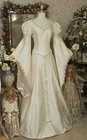 Vintage A Line Medieval Wedding Dress Flare Long Sleeves Victorian Renaissance