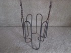 Vintage Rustic Wire Caddy W wooden Handle Holds One Pint Milk Bottle Caddy Only