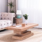 Modern Rustic Wood Coffee Table Farmhouse Style Coffee Table Wood Block Base