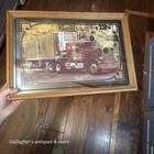 Rare 1979 Semi Truck 19   13  Mirrored Carnival Prize Wood Glass Peterbilt Clock