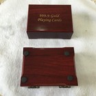 Luxury 24k Gold Foil Poker Playing Cards Deck Of Cards With Wooden Gift Box     