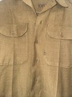 Vintage 50   s Us Army Wool Olive Green Button Up Field Shirt Size Small medium