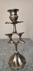 Vintage Pair Candle Holder Hanukkah Judaica Star Of David Silver Plated 7   