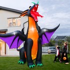 Seasonblow 12 Ft Fire   Ice Dragon With Wings  Inflatable Purple black orange