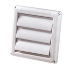 Deflect-o Hs4w 18 White Supurr-vent Louvered Hood Bathroom Vent 4 Dia  In 