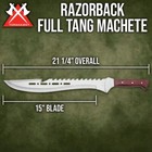 Tomahawk Razorback Machete  Full-tang   Nylon Shoulder Sheath   21 1 4  Overall