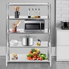 2 4 5-tier Stainless Steel Shelf Rack Storage Shelving Unit Organizer Kitchen