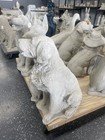 Solid Concrete Golden Retriever Dog Statue 24 Inches Tall