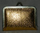 Vintage Mini Travel Sewing Kit-gold Tone With Kiss Lock Wallet Style Case