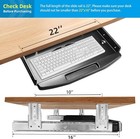 28 lx10 w Steel Under Desk Keyboard Tray Slide Out   360  rotating Mouse Platform