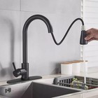Kitchen Sink Faucet Black Pull Down out Sprayer Swivel Single Handle Mixer Taps