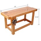 67  Solid Wood Workbench W  Cast-iron Handwheel Vise   Pro Bench Dog System
