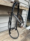 Horse Tack - Padded Black Leather English Bridle With Rhinestones