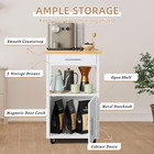 Kitchen Island Cart With Storage rolling Side Table On Wheels With Worktop singl