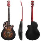 41in Cutaway Acoustic-electric Guitar Grape Voice Hole Spruce Top Round Back